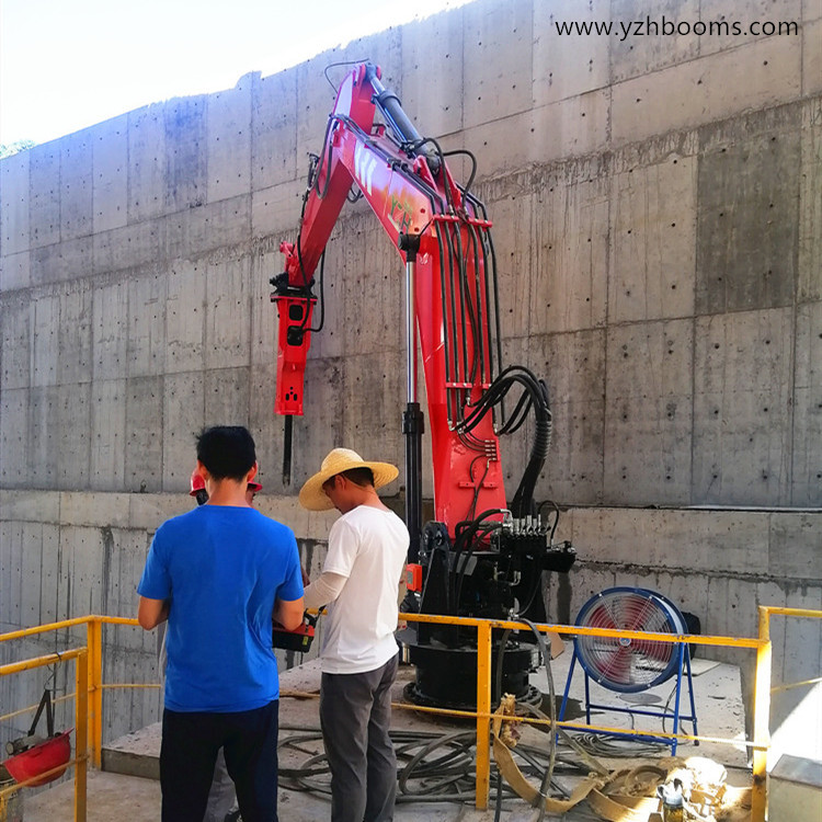 Jurun Concrete Is Very Satisfied With The YZH Brand Electro-hydraulic Pedestal Rock Breaker Boom System-3