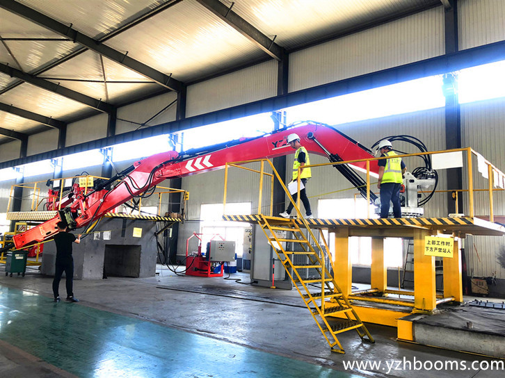 Nanchang Mineral Systems Came To YZH Factory For Acceptance Of Electro Hydraulic Pedestal Rock Breaker Boom System-3
