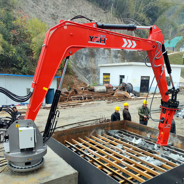 YZH Stationary Pedestal Boom System for Rock Breaking in Mining Site