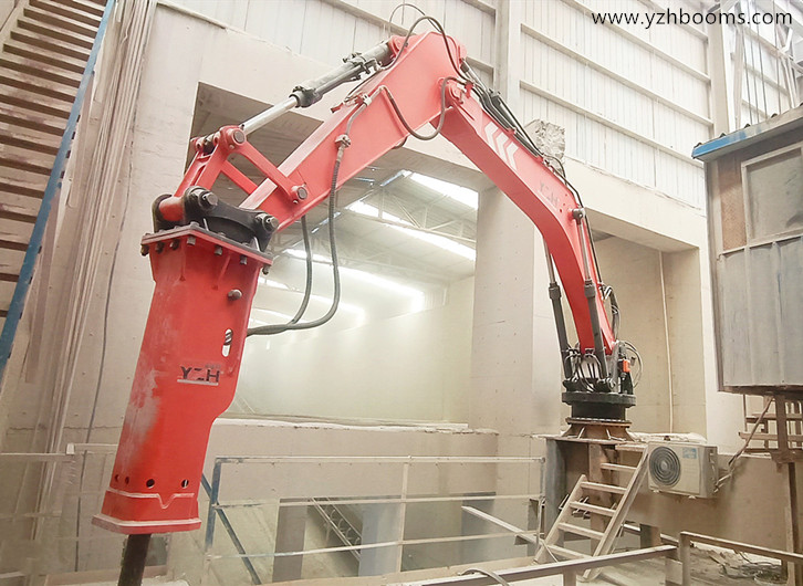 YZH Stationary Type Pedestal Boom System Rock Breaker Was Put Into Use In Tangshan Manwang Mine Energy Company-5
