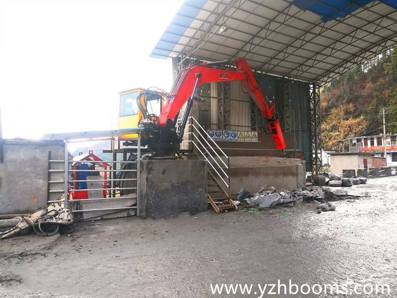 YZH brand pedestal rock breaker booms system effectively solves the blocking problem of grizzly-3