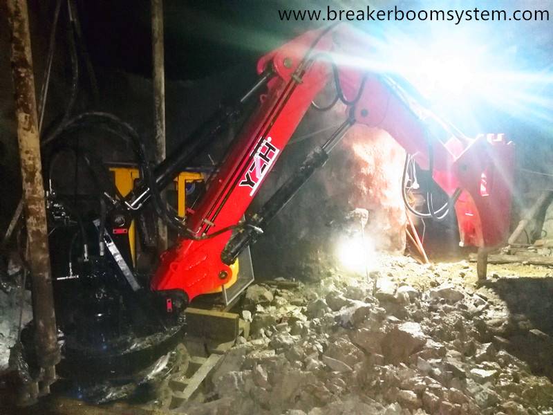 Stationary Rockbreaker Booms System Is Working In Underground Mine-2