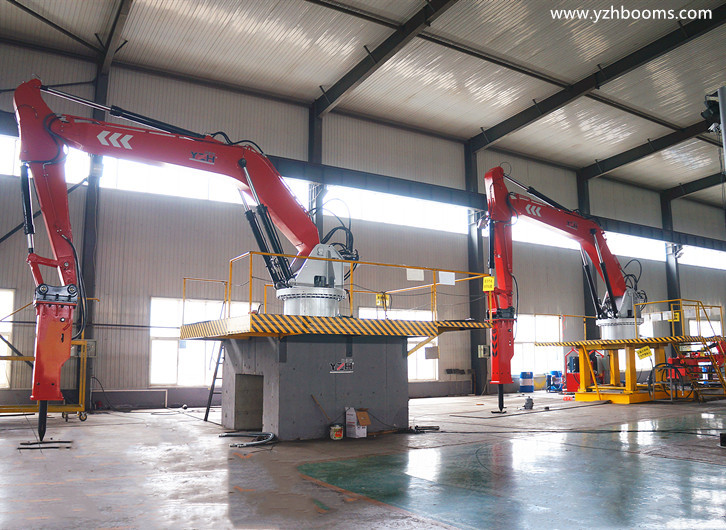 YZH Pedestal Boom Rockbreaker Systems With 5G Remote Video Control Successfully Passed The Factory Test-2