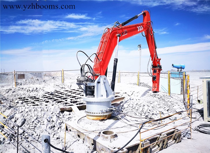 YZH Remotely Operated Pedestal Boom Rockbreaker System With 5G Teleoperation for Mining Industry-4