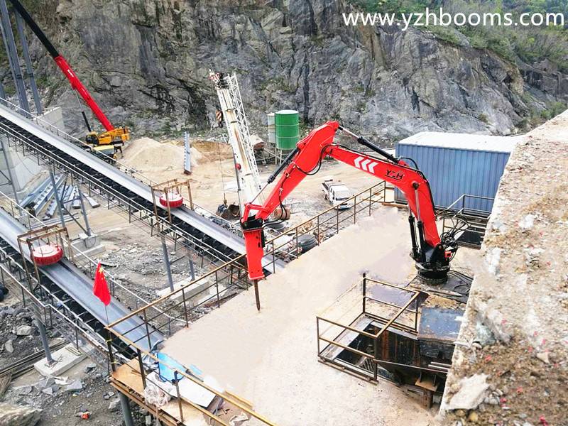 YZH Pedestal Rock Breaker Boom System Maximum Improved Productivity Of China Aggregate Making Plant!