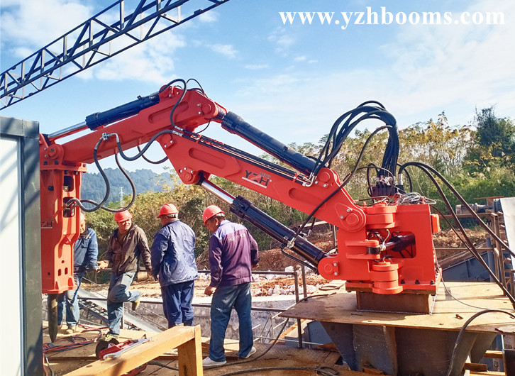 Hunan Aggregate Plant Successfully Installed A Fixed Type Pedestal Rockbreaker-3