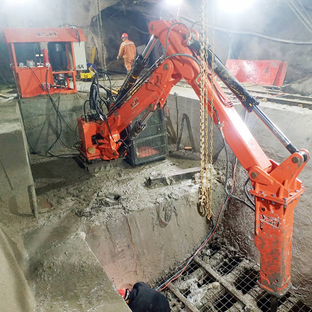 YZH B Series Stationary Rockbreaker System in Underground Environment