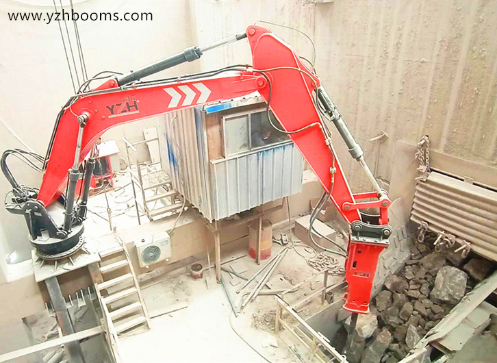 YZH Stationary Type Pedestal Boom System Rock Breaker Was Put Into Use In Tangshan Manwang Mine Energy Company-3
