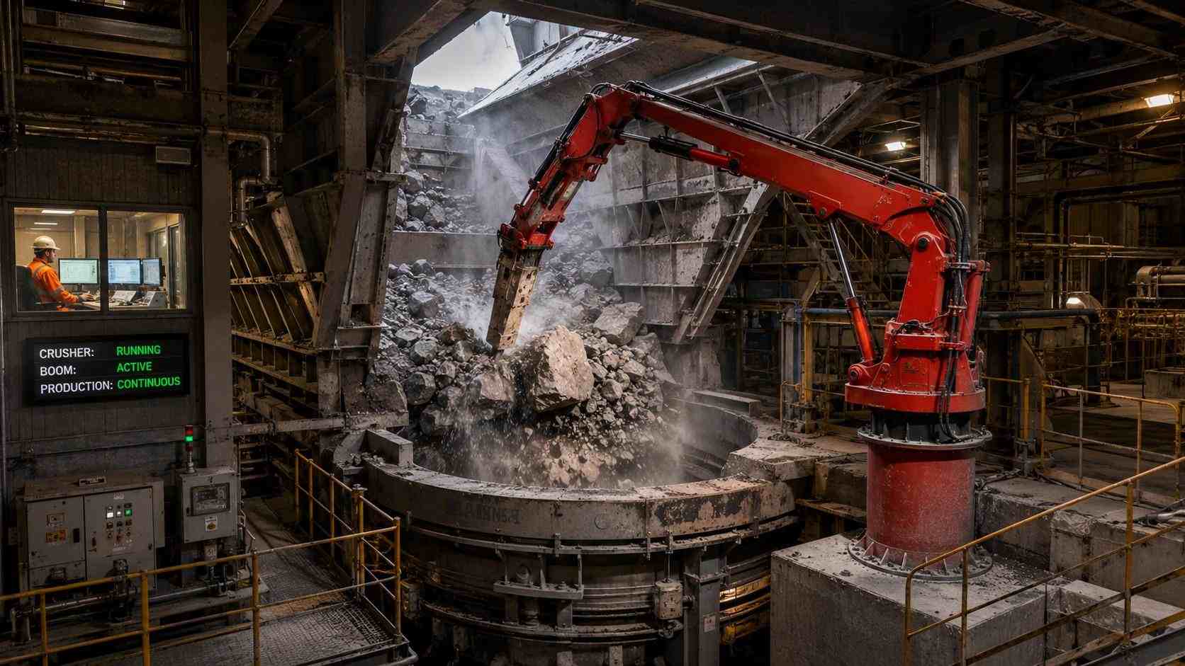  How a Stationary Rock Breaker Boom System Improves Crusher Safety and Productivity